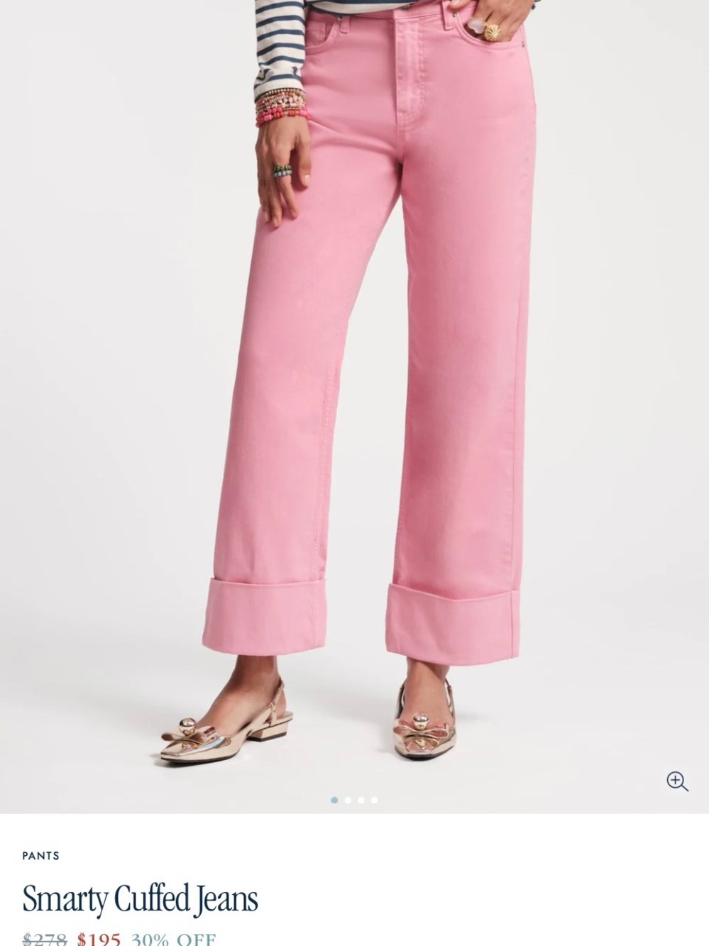 Frances Valentine pink Smarty Cuff jeans size 4